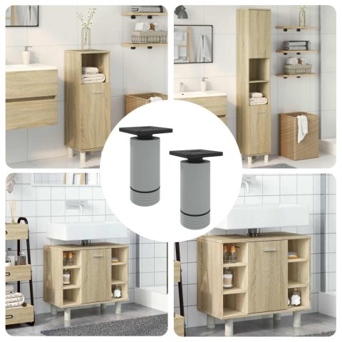 NÓŻKI MEBLOWE Z REGULACJĄ 2 SZT. BIAŁY 64X64X100MM PP