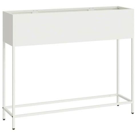 PODWYŻSZONA DONICZKA OGRODOWA BIAŁY 100X26X82CM STAL