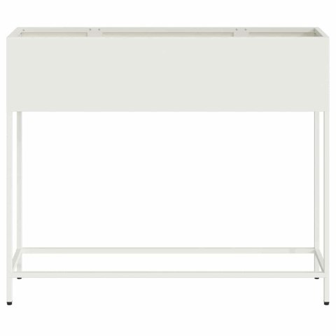 PODWYŻSZONA DONICZKA OGRODOWA BIAŁY 100X26X82CM STAL