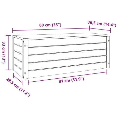SKRZYNIA DO PRZECHOWYWANIA WOSKOWY BRĄZ 89X36,5X33CM