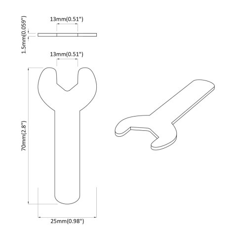 SPANNER 1593 SZT. SREBRNY 13MM ŻELAZO