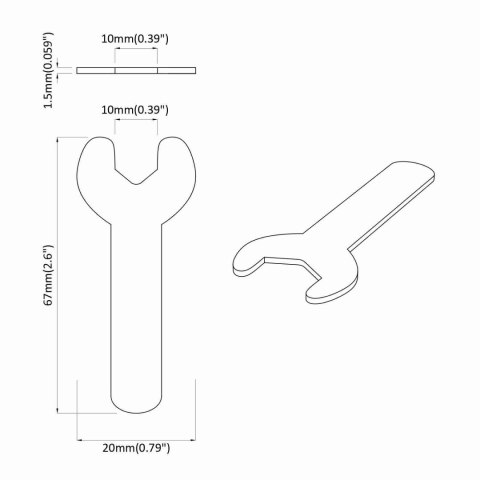 SPANNER 2027 SZT. SREBRNY 10MM ŻELAZO