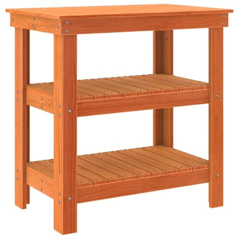 STÓŁ WARSZTATOWY Z PÓŁKĄ WOSKOWY BRĄZ 78,5X 50X 80CM