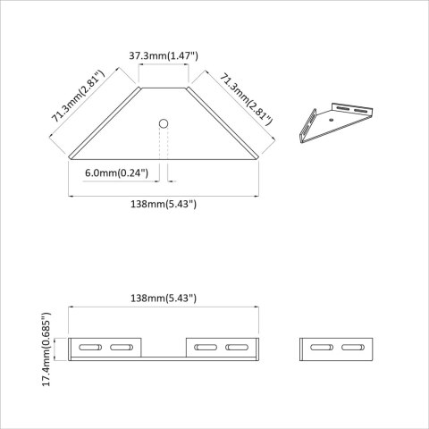 UCHWYT NAROŻNY 12 SZT. CZARNY 138,5X50,5X16MM ŻELAZO