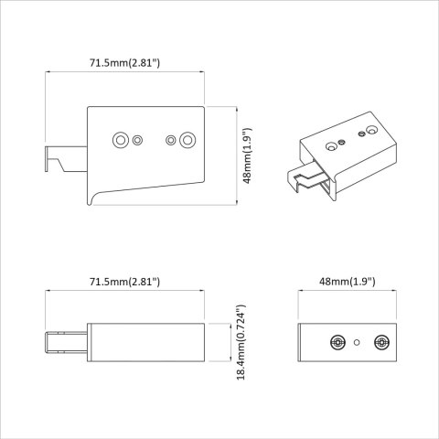 WSPORNIK DO ZAWIESZENIA SZAFKI 12 SZT. BIAŁY 70X48X19MM