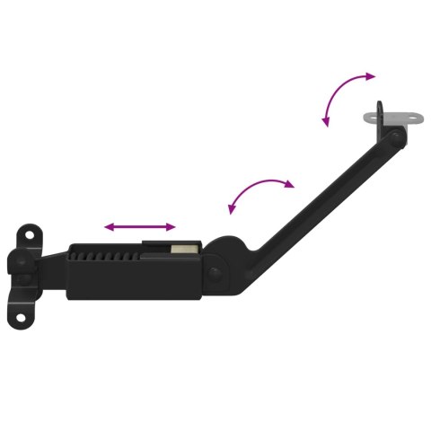ZAWIAS WSPIERAJĄCY POKRYWĘ 12 SZT. CZARNY 192X32X50MM STAL