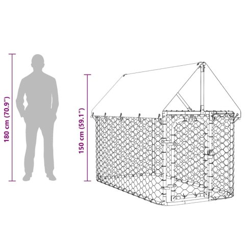 KOJEC DLA PSÓW Z DACHEM DUŻA ZAGRODA METALOWY WYBIEG DLA SZCZENIĄT KLATKA 200X200X150CM