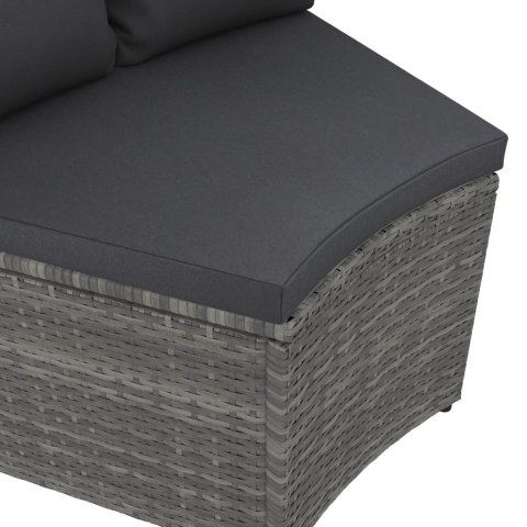 9-CZĘŚCIOWA SOFA DO OGRODU Z PODUSZKAMI POLIRATTAN SZARA