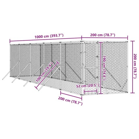 KOJEC ZEWNĘTRZNY DLA PSA 2X10X2M STAL GALWANIZOWANA