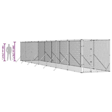 KOJEC ZEWNĘTRZNY DLA PSA 2X14X2M STAL GALWANIZOWANA