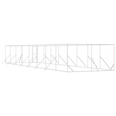 KOJEC ZEWNĘTRZNY DLA PSA SREBRNY 4X16X2M STAL GALWANIZOWANA
