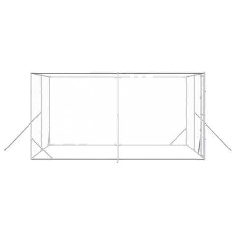 KOJEC ZEWNĘTRZNY DLA PSA SREBRNY 4X4X2M STAL GALWANIZOWANA