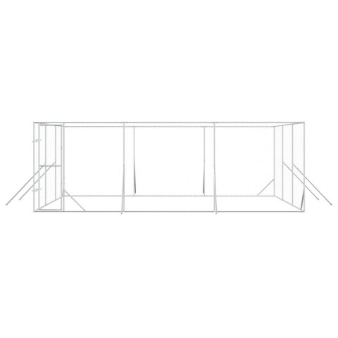 KOJEC ZEWNĘTRZNY DLA PSA SREBRNY 6X6X2M STAL GALWANIZOWANA