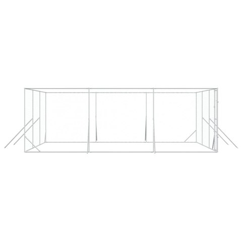KOJEC ZEWNĘTRZNY DLA PSA SREBRNY 6X6X2M STAL GALWANIZOWANA