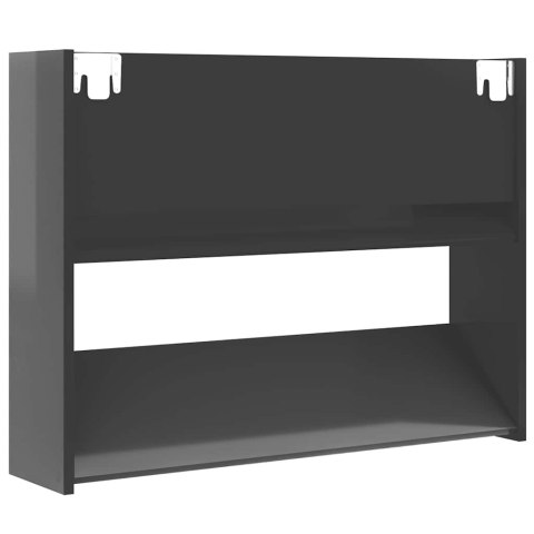 PÓŁKA ŚCIENNA NA BUTY SZARA POŁYSK 80X18X60CM