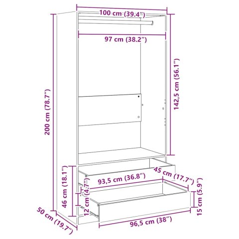 SZAFA BIAŁA 100X50X200CM