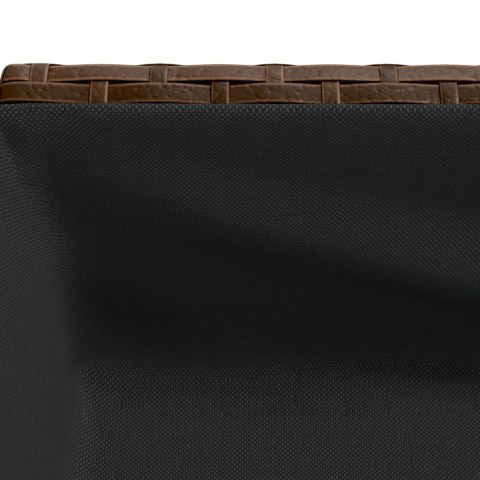 DONICE OGRODOWE Z PÓŁKĄ 2 SZT. BRĄZ 90X40X75CM POLIRATTAN