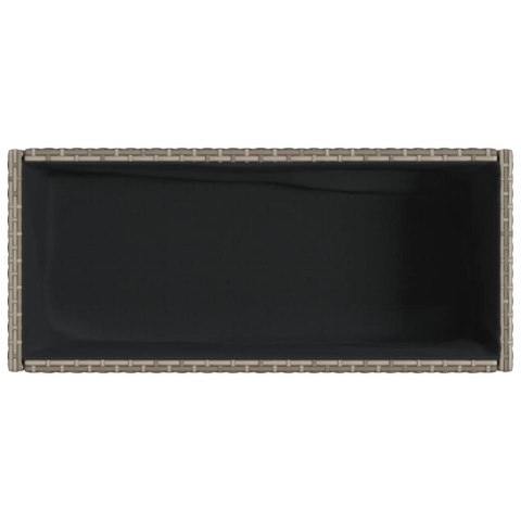 DONICE OGRODOWE Z PÓŁKĄ 2 SZT. SZARE 90X40X75CM POLIRATTAN