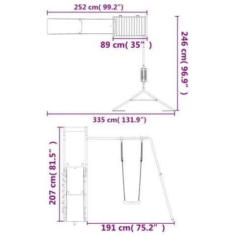 PLAC ZABAW DO OGRODU IMPREGNOWANE DREWNO SOSNOWE