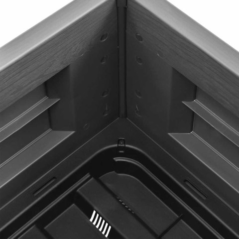 PODWYŻSZONA DONICA OGRODOWA PP KAMIENNA SZAROŚĆ 43X43X35CM