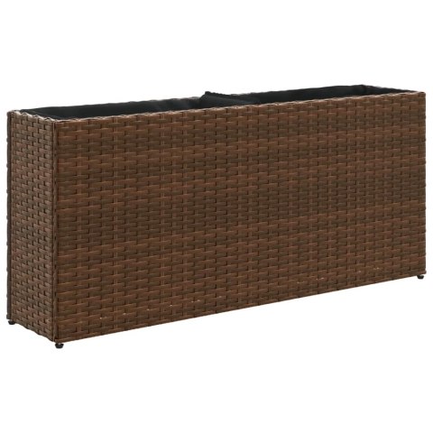 DONICA OGRODOWA OGRODOWA Z 2 WKŁADAMI BRĄZOWA 90X20X40CM RATTAN PE