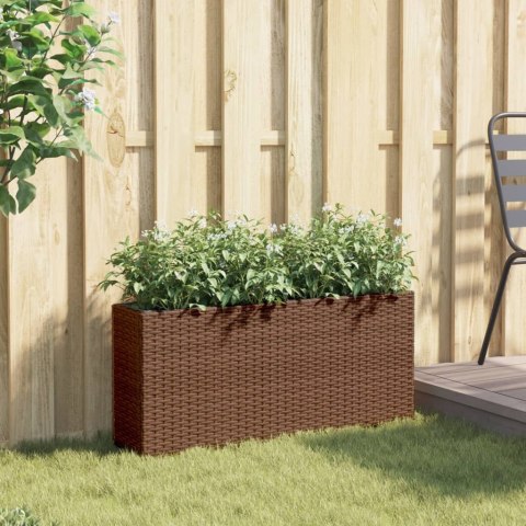 DONICA OGRODOWA OGRODOWA Z 2 WKŁADAMI BRĄZOWA 90X20X40CM RATTAN PE