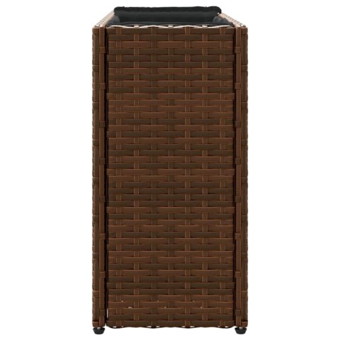 DONICA OGRODOWA OGRODOWA Z 2 WKŁADAMI BRĄZOWA 90X20X40CM RATTAN PE