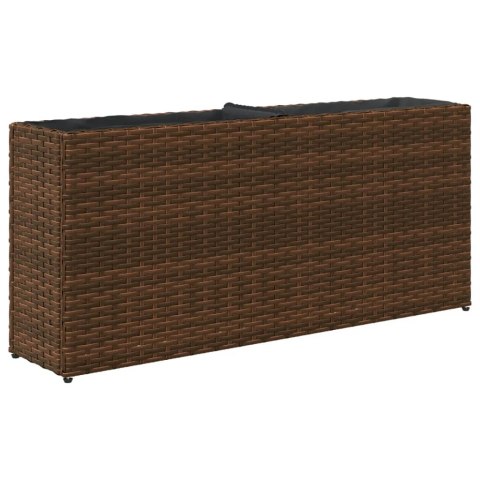 DONICA OGRODOWA OGRODOWA Z 2 WKŁADAMI BRĄZOWA 90X20X40CM RATTAN PE