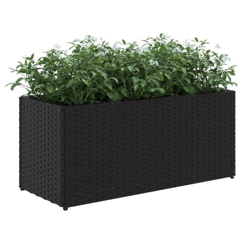 DONICA OGRODOWA OGRODOWA Z 2 WKŁADAMI CZARNA 72X30X32CM RATTAN PE
