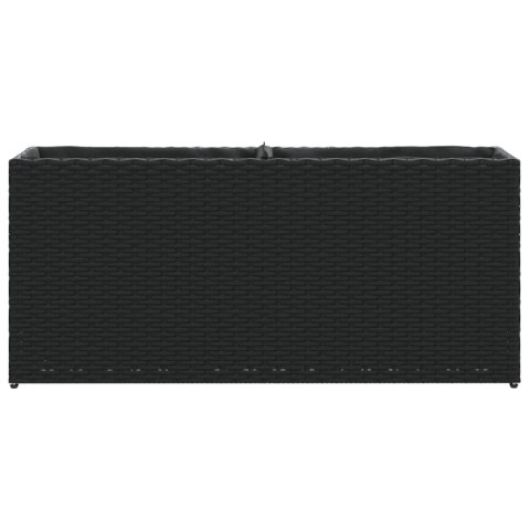 DONICA OGRODOWA OGRODOWA Z 2 WKŁADAMI CZARNA 90X20X40CM POLIRATTAN