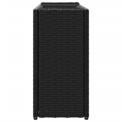 DONICA OGRODOWA OGRODOWA Z 2 WKŁADAMI CZARNA 90X20X40CM POLIRATTAN