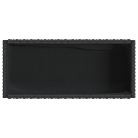 DONICA OGRODOWA OGRODOWA Z PÓŁKĄ CZARNA POLIRATTAN