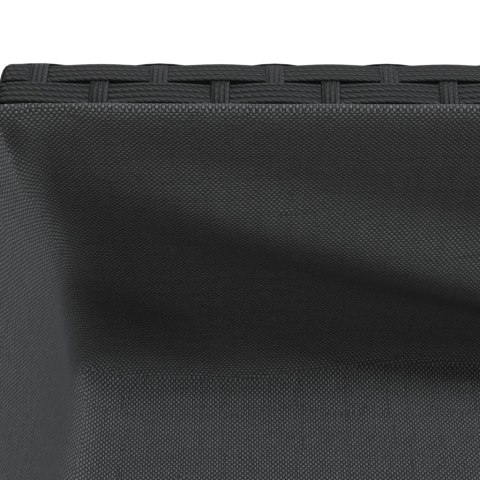 DONICA OGRODOWA OGRODOWA Z PÓŁKĄ CZARNA POLIRATTAN