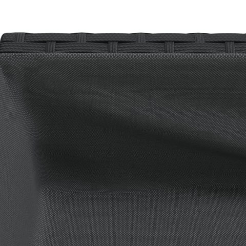 DONICA OGRODOWA OGRODOWA Z PÓŁKĄ CZARNA POLIRATTAN