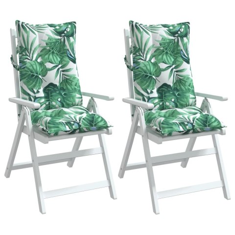 PODUSZKI NA KRZESŁA Z WYSOKIM OPARCIEM 2 SZT. WZÓR W LIŚCIE