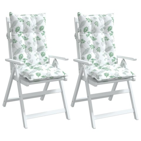 PODUSZKI NA KRZESŁA Z WYSOKIM OPARCIEM 2 SZT. WZÓR W LIŚCIE