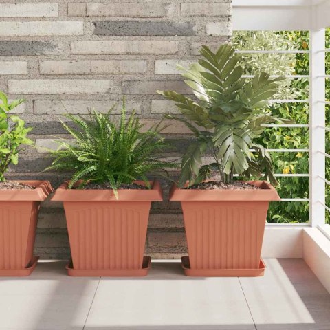 KWADRATOWA DONICZKA NA KWIATY 24 SZT. CZERWONY CEGLASTY