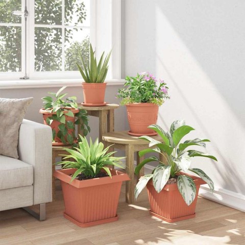 KWADRATOWA DONICZKA NA KWIATY 24 SZT. CZERWONY CEGLASTY