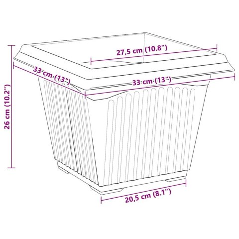 KWADRATOWA DONICZKA NA KWIATY 24 SZT. CZERWONY CEGLASTY