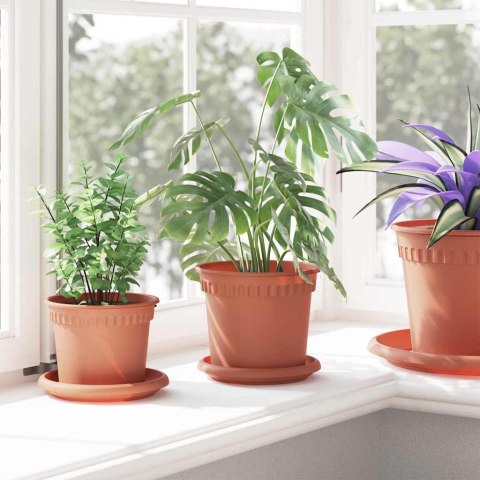 OKRĄGŁY TALERZYK KWIATOWY 24 PCS CZERWONY CEGLASTY Ø 14X 2CM