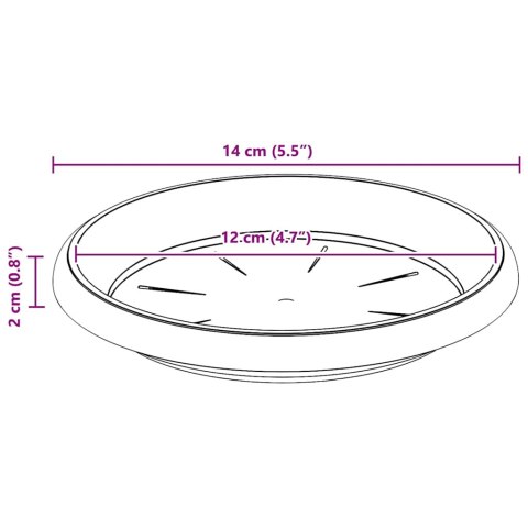 OKRĄGŁY TALERZYK KWIATOWY 24 PCS CZERWONY CEGLASTY Ø 14X 2CM