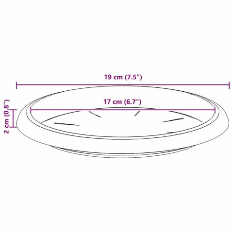 OKRĄGŁY TALERZYK KWIATOWY 24 PCS CZERWONY CEGLASTY Ø 14X 2CM