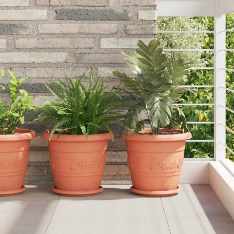 OKRĄGŁY TALERZYK KWIATOWY 24 PCS CZERWONY CEGLASTY Ø 14X 2CM