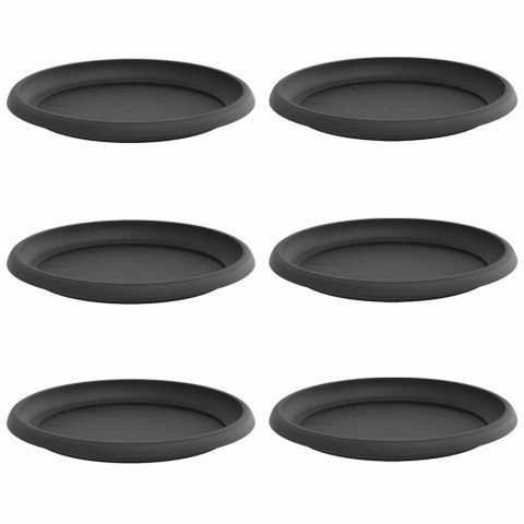 OKRĄGŁY TALERZYK KWIATOWY 6 PCS CZARNY Ø 14X 2CM