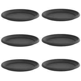 OKRĄGŁY TALERZYK KWIATOWY 6 PCS CZARNY Ø 14X 2CM