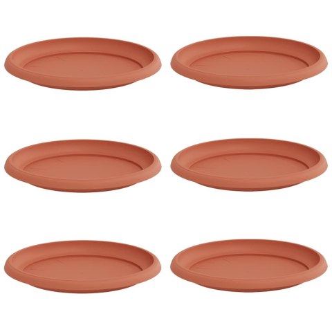OKRĄGŁY TALERZYK KWIATOWY 6 PCS CZERWONY CEGLASTY Ø 14X 2CM