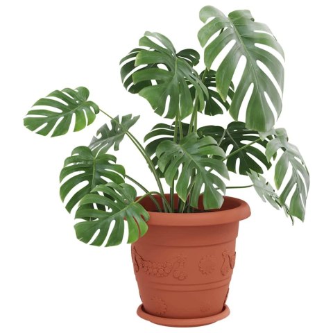 OKRĄGŁY TALERZYK KWIATOWY 6 PCS CZERWONY CEGLASTY Ø 14X 2CM