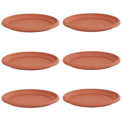 OKRĄGŁY TALERZYK KWIATOWY 6 PCS CZERWONY CEGLASTY Ø 14X 2CM