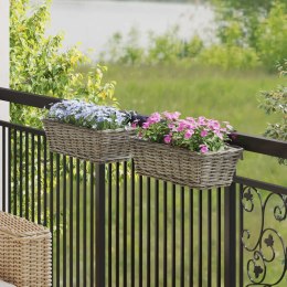 WISZĄCY KOSZ NA ROŚLINY 2 PCS SZARY 48X 22X 15CM