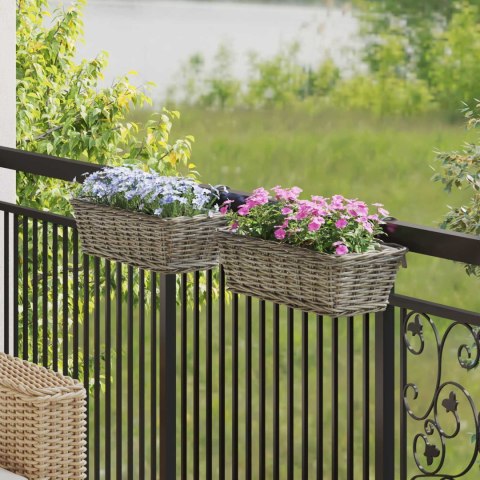 WISZĄCY KOSZ NA ROŚLINY 2 PCS SZARY 48X 22X 15CM